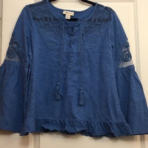 Bell Sleeved Embroidered Boho Top